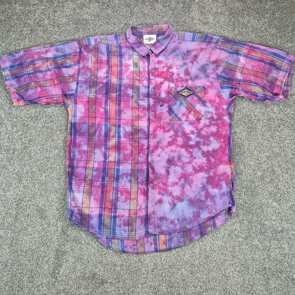 Vintage Bear Surf Boards‎ Hawaii Button Shirt Mens XL Pink Made in USA 90s